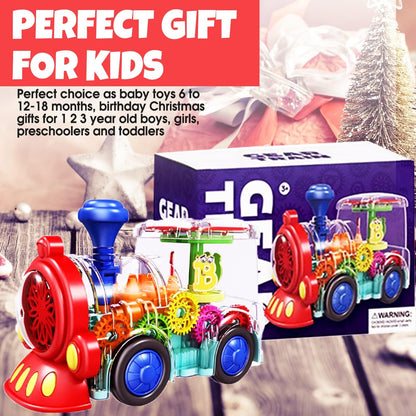 Transparent Sensory Train Toy - Fun and Interactive Toy for Kids - Music Train with LED Light up