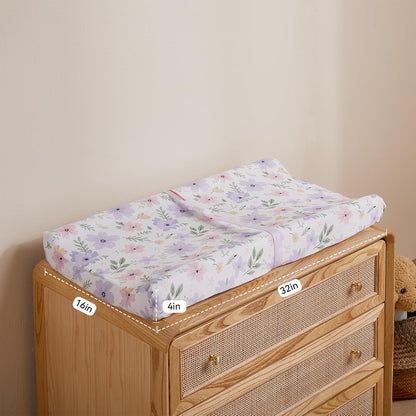 TILLYOU Changing Pad Cover Set in Soft Jersey Material - Fits 32"/34''x16 Contoured Pad for Babies