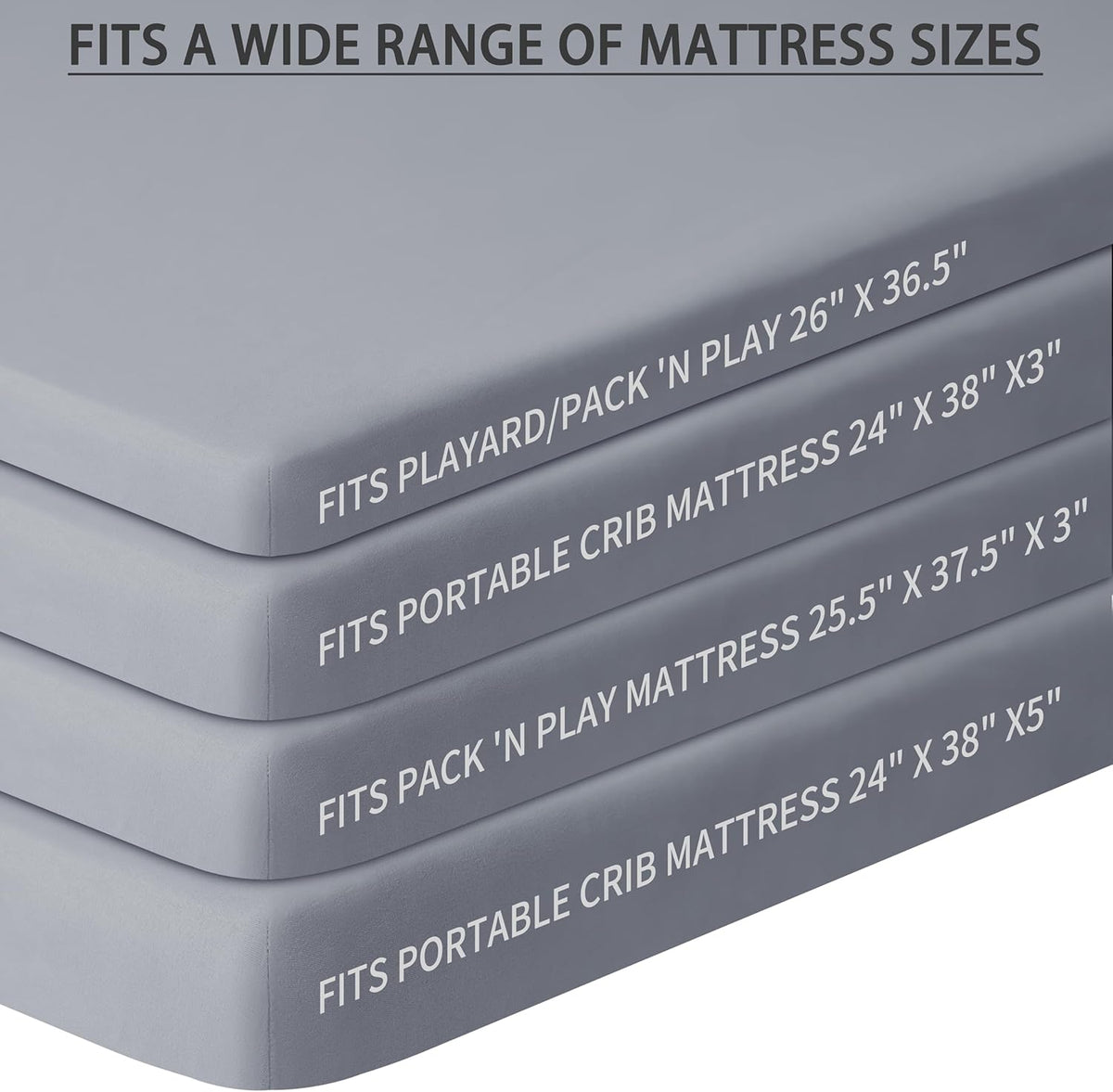 Pack and Play Sheets Fitted, 2 Pack Pack n Play Sheets for Graco Pack n Play Mattress, Unisex