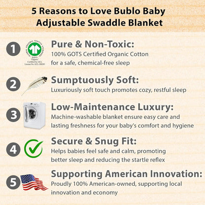 Bublo Baby Swaddles for Newborns – 3-Pack Infant Swaddles 0-3 Months – Adjustable Swaddle Sleep