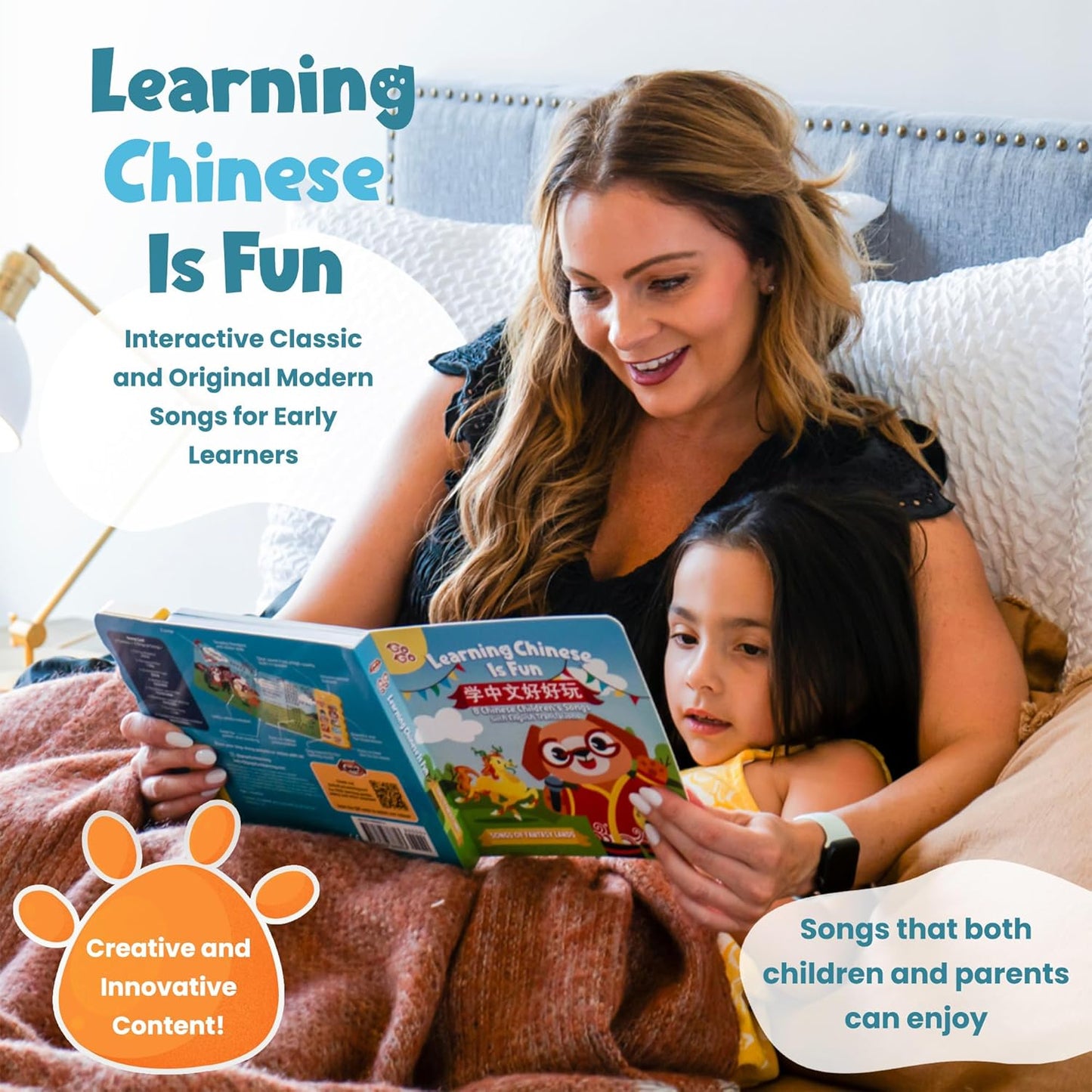 GO GO Learning Chinese is Fun Vol 1: Bilingual Chinese English Sound Books for Kids, 8 Songs