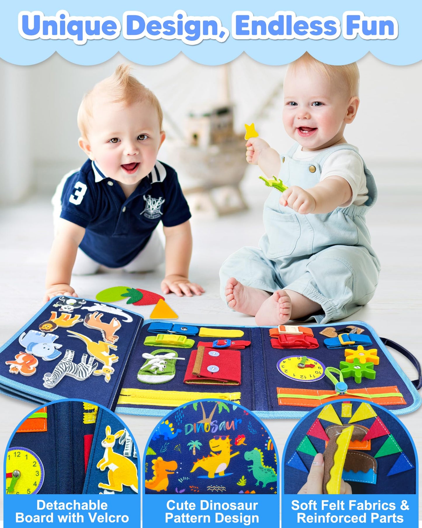 Exorany Busy Board Montessori Toys for Toddler Boy Birthday Gift Busy Book