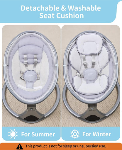 LAREX Baby Swing to Toddler Electric Infant Swing Portable for Newborn Boy Girl, 5 Sway Speeds with