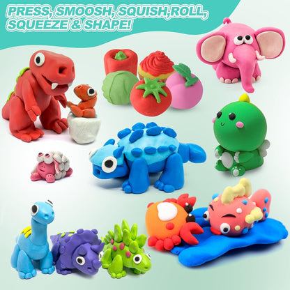 Air Dry Clay for Kids,90 Colors Modeling Model Magic Clay,DIY Molding Clay Starter Kit with