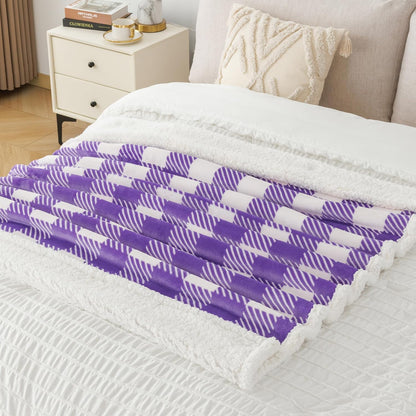 Touchat Sherpa Plaid Twin Blanket 60" X 70", Fuzzy Fluffy Soft Cozy Throw Blanket, Twin Size Plush