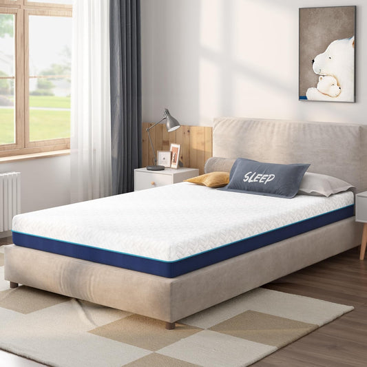 6 Inch Cooling Gel Memory Foam Twin Mattress for Kids,Mattress in a Box,Breathable Cover