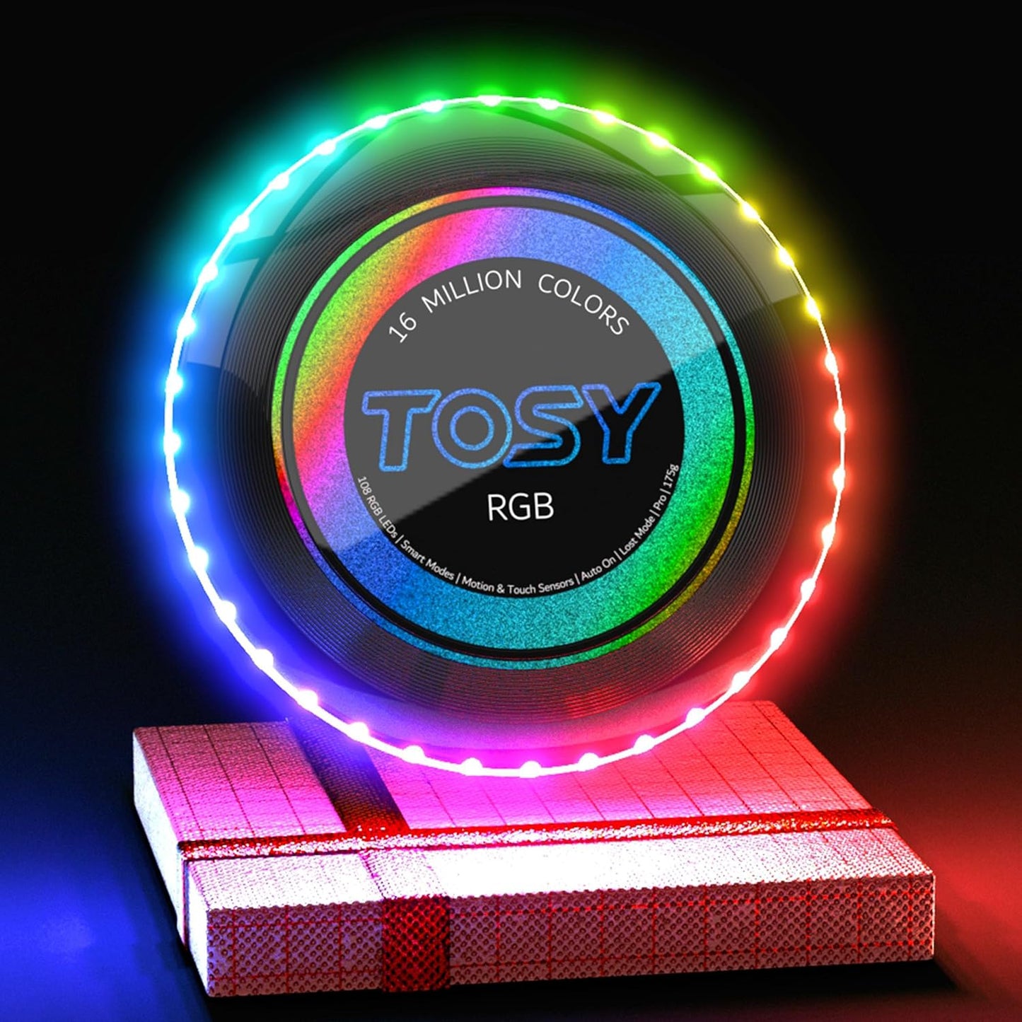 TOSY Flying Disc - 16 Million Colors RGB or 36 LEDs, Extremely Bright, Smart Modes, Camping