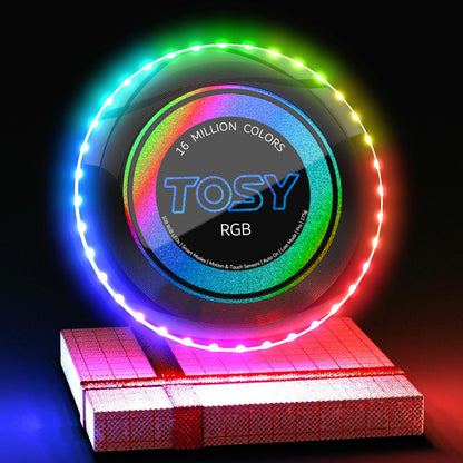 TOSY Flying Disc - 16 Million Colors RGB or 36 LEDs, Extremely Bright, Smart Modes, Camping