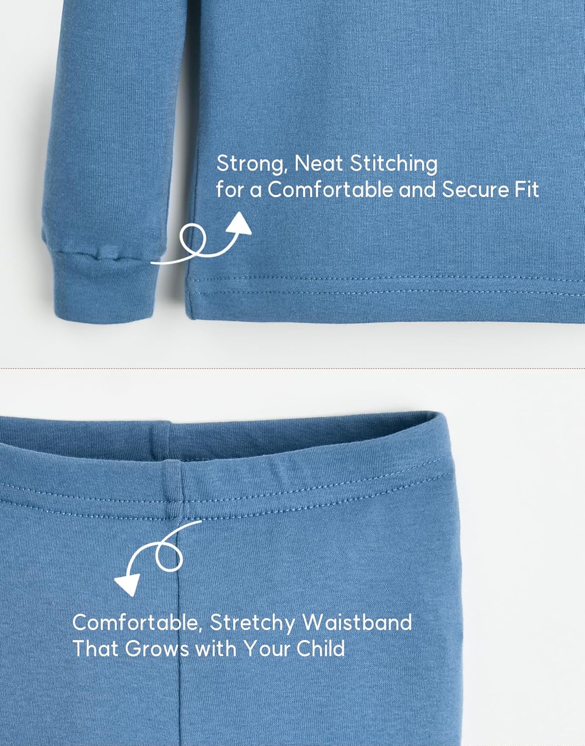 moimoln 6M-8Y Modal Cotton Solid Soft Breathable Baby Toddler Boys Girls Snug fit Pjs Long Sleeve