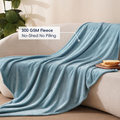 PHF Ultra Soft Fleece Throw Blanket, No Shed No Pilling Luxury Plush Cozy 300GSM Lightweight