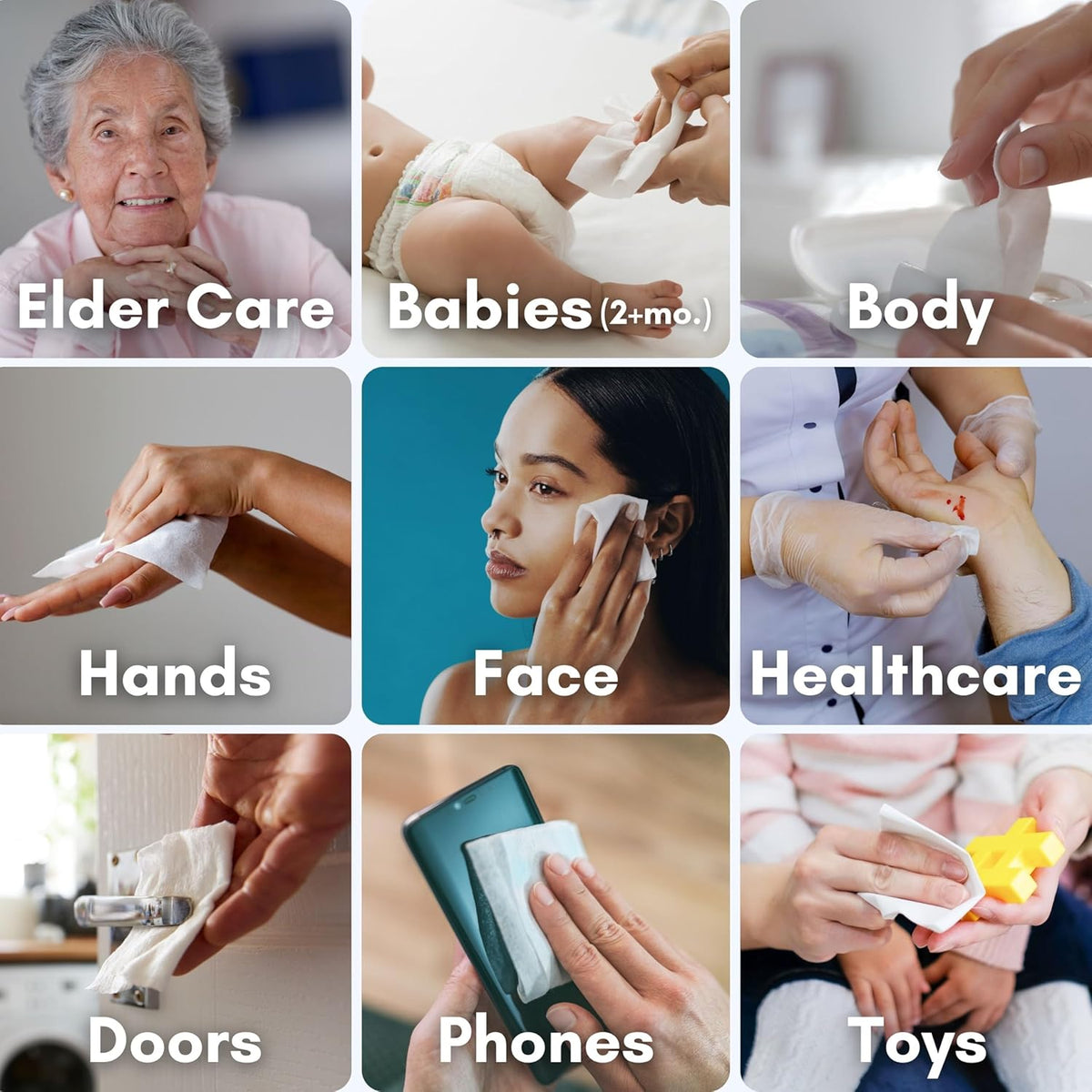 Nurture XL Antibacterial Body & Hand Wipes | Alcohol-Free Antiseptic Wet Sanitizer Towelettes for