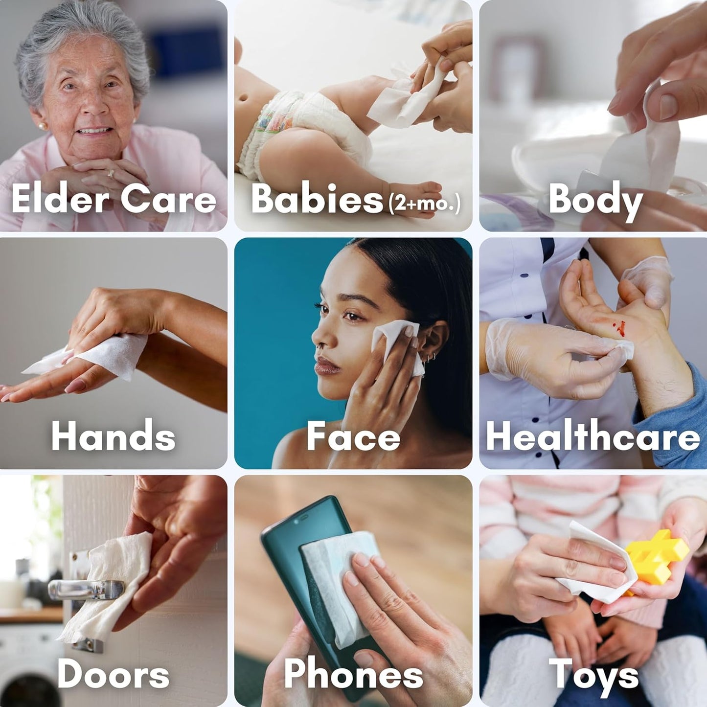 Nurture XL Antibacterial Body & Hand Wipes | Alcohol-Free Antiseptic Wet Sanitizer Towelettes for