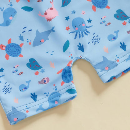 Hnyenmcko Baby/Toddler Boy Rash Guard Swimsuit Long Sleeve One Piece Zipper Swimwear Sunsuit Infant