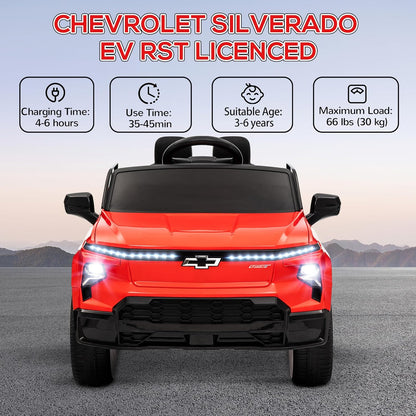 Qaba 12V Kids Ride on Truck, Chevrolet Silverado EV RST Licensed Electric Car with Parent Remote