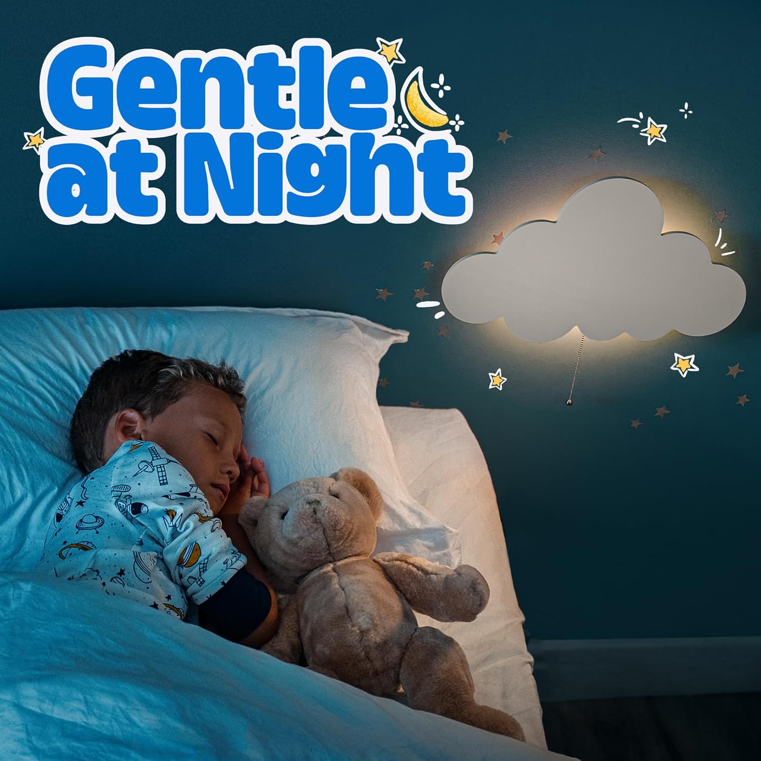 Cloud Light - Floating Cloud Wall Lamps for Nursery & Kids' Bedrooms | Battery-operated Hanging