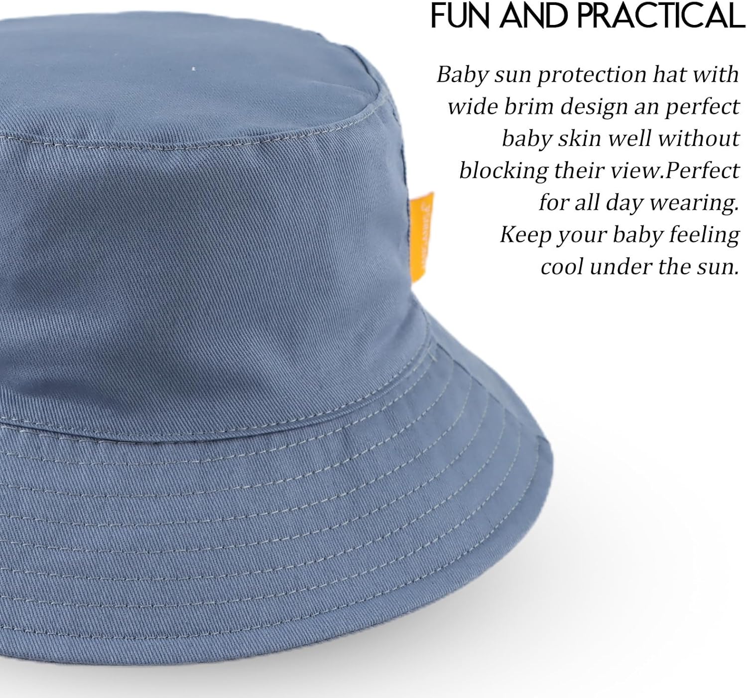 JANGANNSA Cotton Baby Sun Hat Infant Toddler Boys Girls Bucket Hats Summer Sun Protection Kids