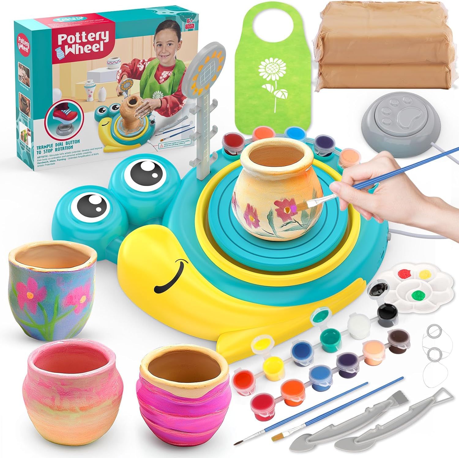 Pottery Wheel for Kids - Complete Art Supplies Arts & Crafts Kit, Crafts for Girls 8-12, Girls Boy