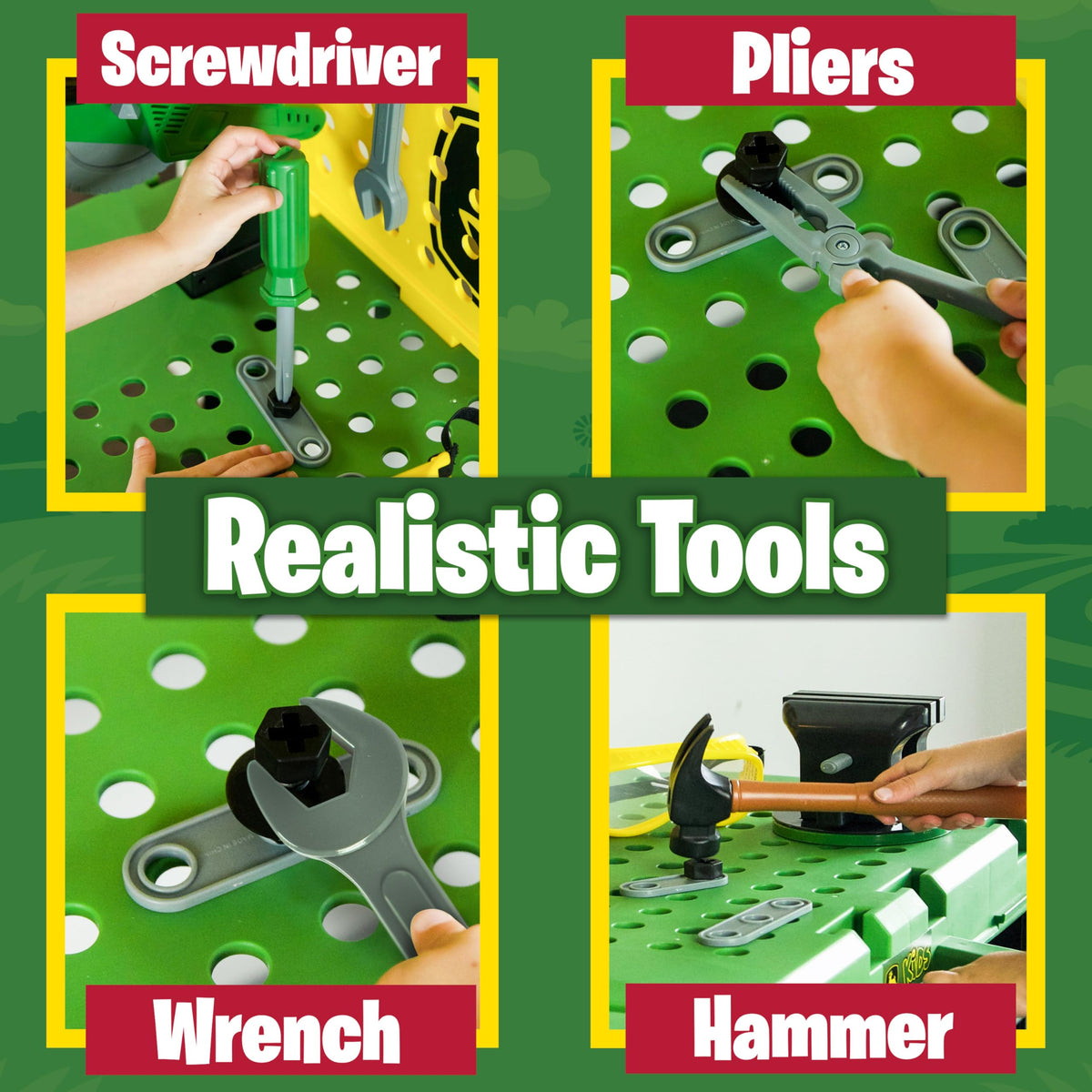 John Deere Kids Workbench, Power Tools Workshop - 39 Pieces - Ages 5+