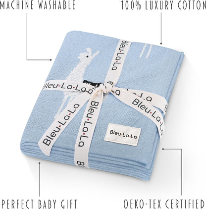 Baby Receiving Swaddle Stroller Blanket - 100% Fine Loomed Cotton Cozy Cuddle Crib Stroller Unisex