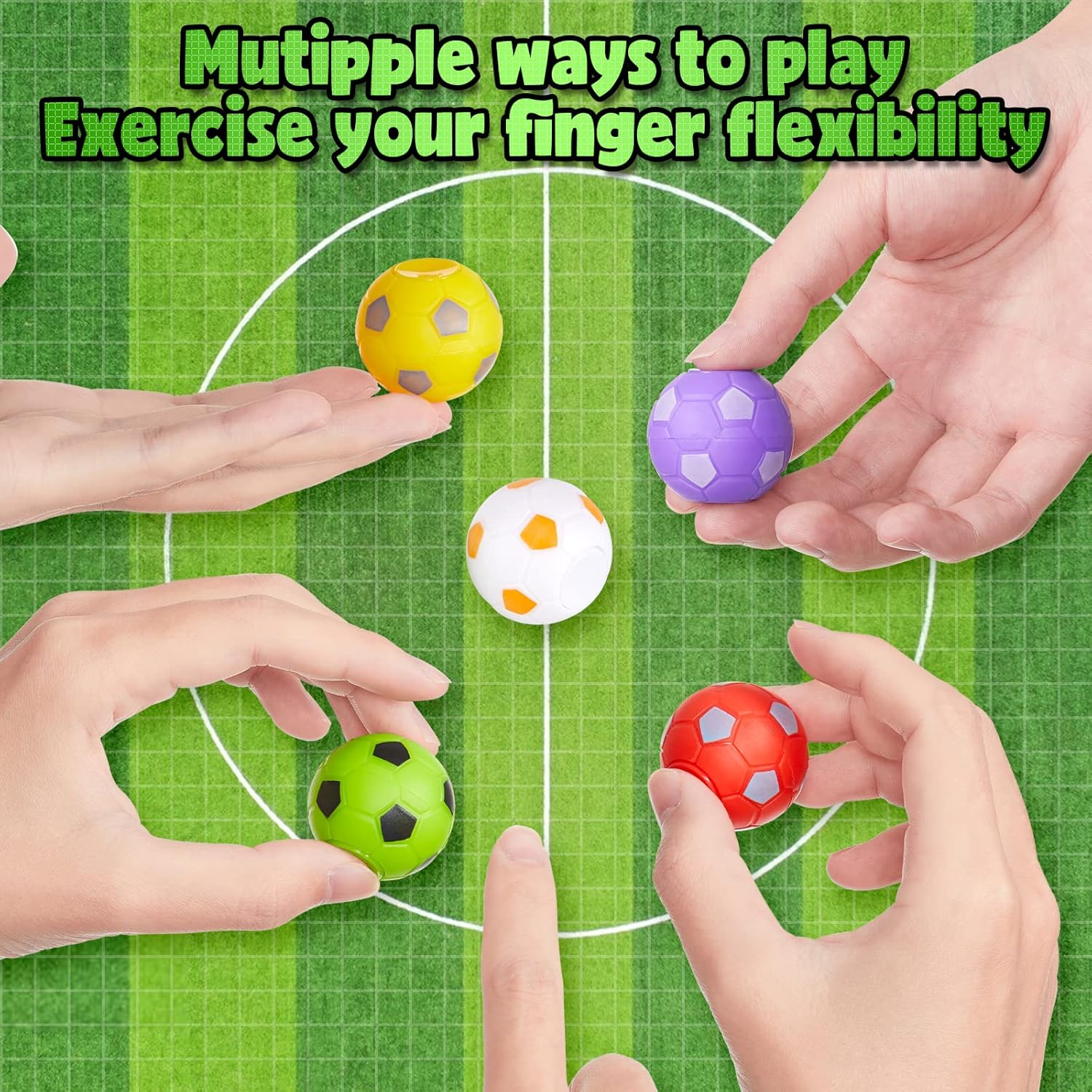 SCIONE 108 Pack Fidget Spinners Soccer Ball Soccer Party Favors for Kids 4-8 8-12 Classroom Prizes