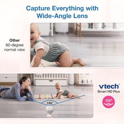 VTech Smart WiFi Baby Monitor, 2K CMOS Sensor Camera, 5.5-inch HD IPS Screen, Clear Infrared Night