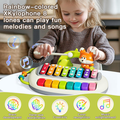 XINSITE 2 in 1 Piano Xylophone,8 Multicolored Key Keyboard Piano.
