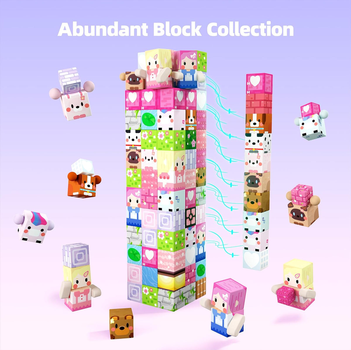 GobiDex 100PCS Magnetic Blocks Kid Building Toys for 3+ Years Old Girls, Upgraded STEM Sensory