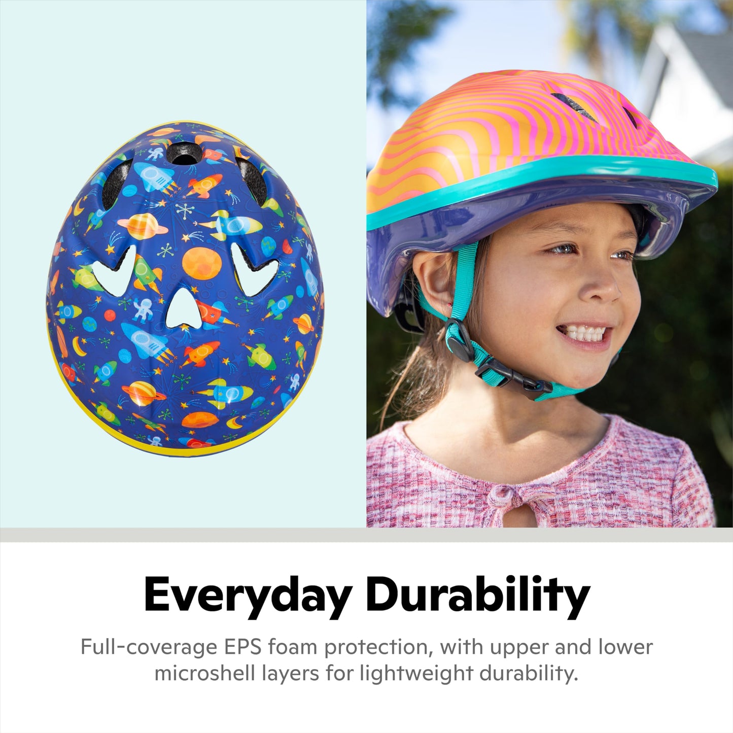 Schwinn Classic Bike Helmet for Kids, Blue Space Design, 44-50 cm Helmet for Kids Ages 1-3, Ultra