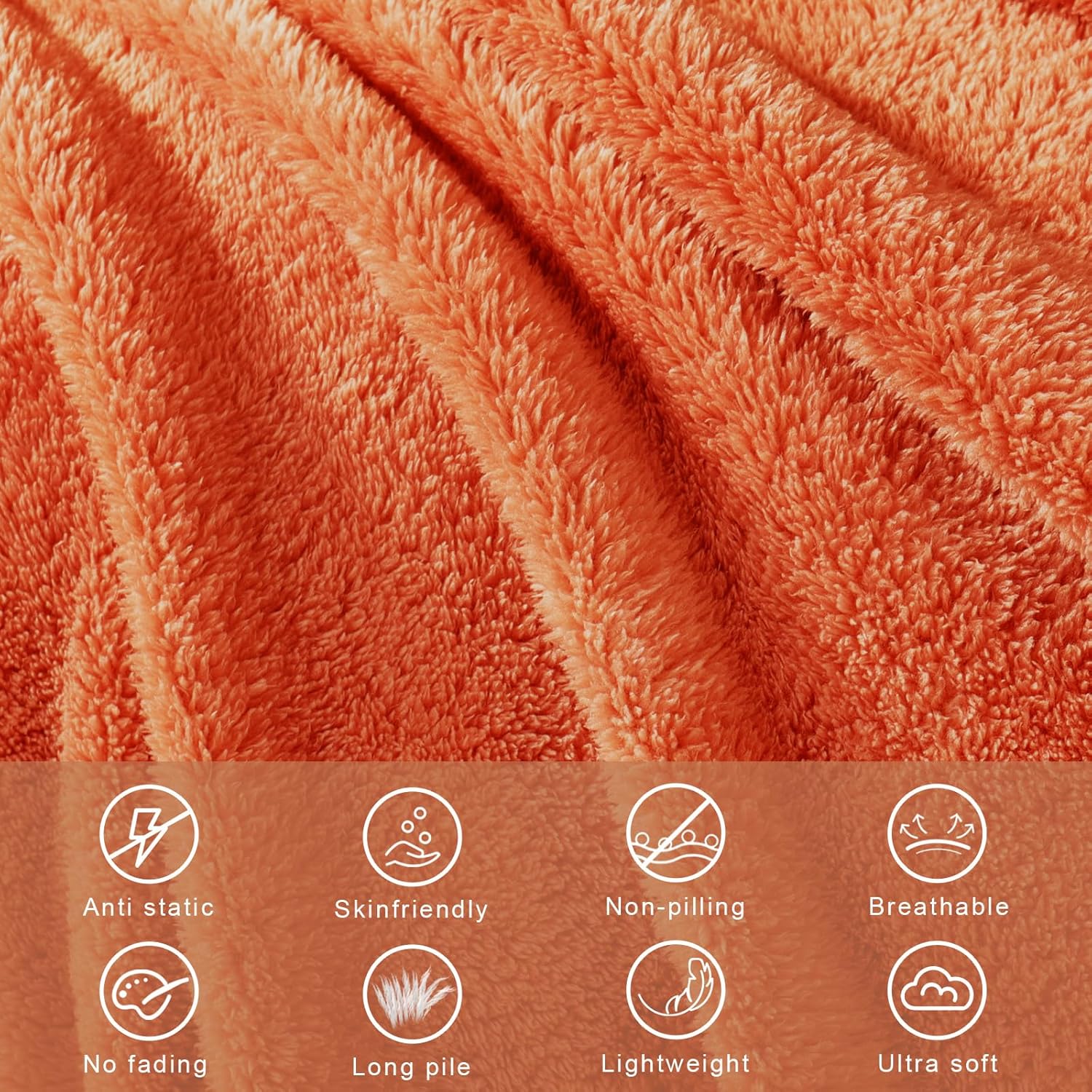 Exclusivo Mezcla Soft Fleece Throw Blanket for Couch, Super Soft Velvet Plush Bed Blanket, Fuzzy