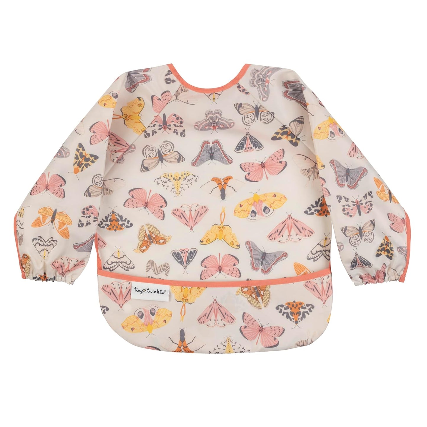 Tiny Twinkle Mess Proof Baby Bib,Waterproof Smock Baby Bib for Eating,Machine Washable Long Sleeve