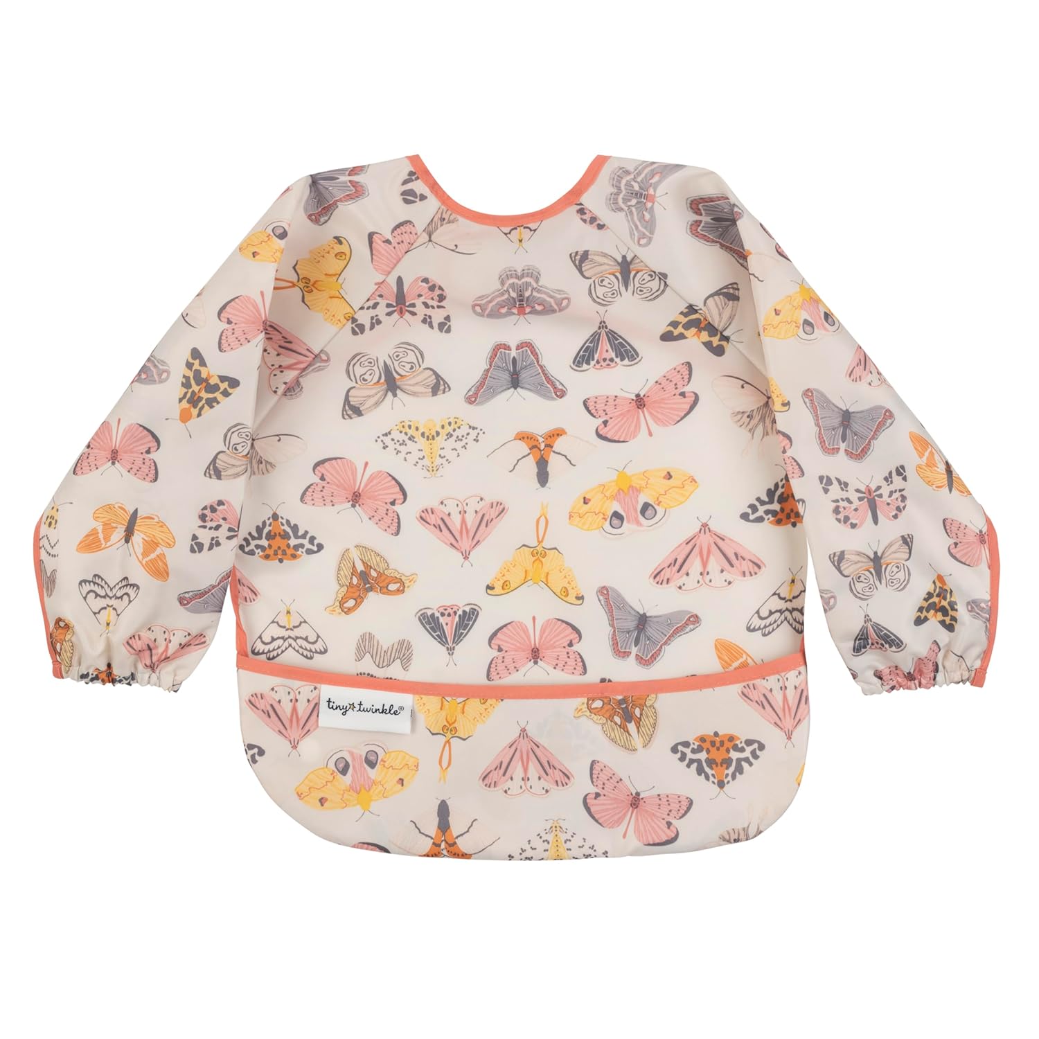 Tiny Twinkle Mess Proof Baby Bib,Waterproof Smock Baby Bib for Eating,Machine Washable Long Sleeve