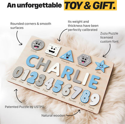 Puzzles for Toddlers Boy and Girl, Personalized Name Puzzle, 12 Month Toy, Gifts for 0 1 2 3 Years
