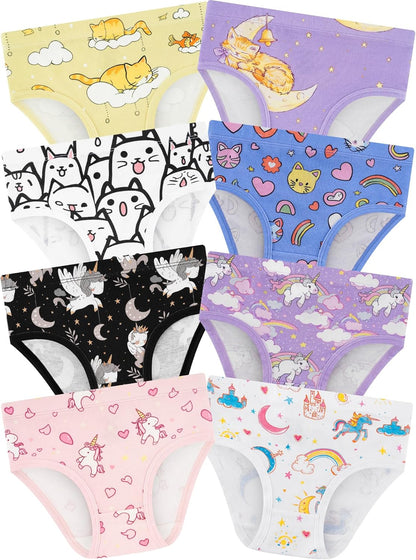 Girls' Underwear,Soft Cotton Tagless Panties for Toddlers' & Little Kids' Comfort,Breathable