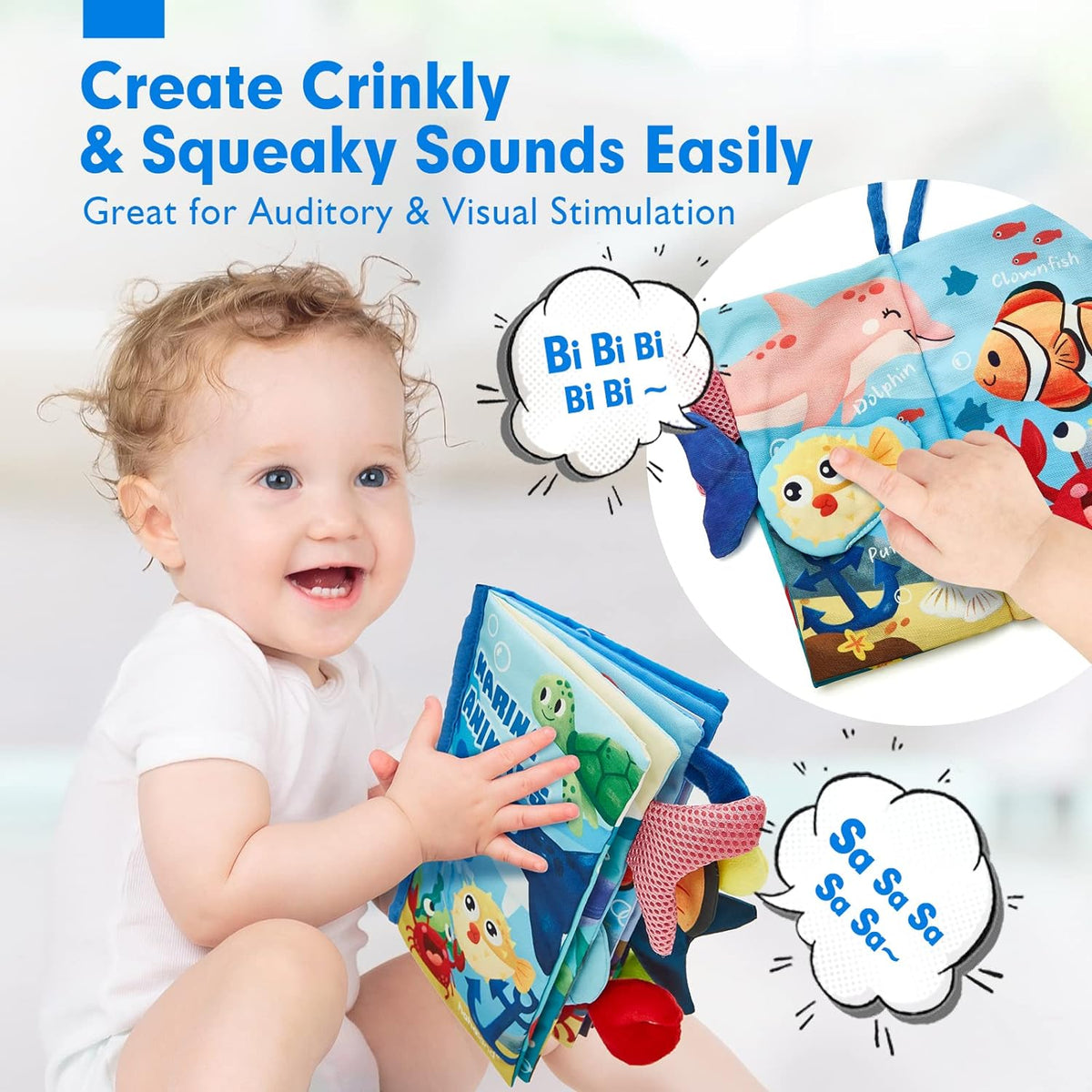 hahaland Baby Books 0-6 Months,Infant Tummy Time Toy High Contrast Sensory Baby Toys 6 to 12 Months