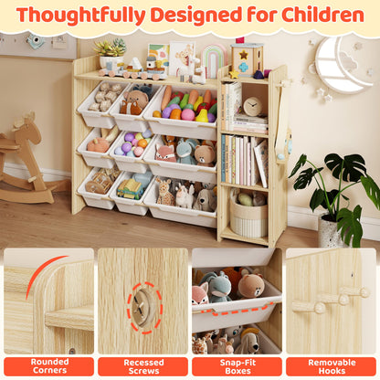 DOREROOM Toy Storage Organizer with Bookshelf, Kids Toy Storage and Organizers with 3 Shelves/9