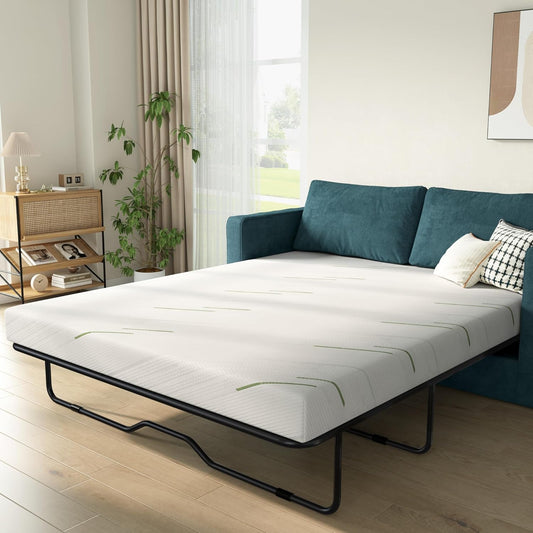 4 Inch Gel Memory Foam Sofa Mattress Cushion Full Size - Ultra Soft Removable Cover, Non-Slip