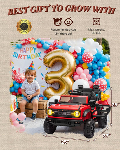 Ford Bronco Raptor Licensed 12V Ride on Toys, Kids Ride on Car with Remote Control, Electric Car