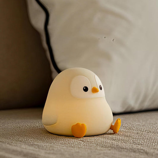 ATSUI Penguin Night Light, LED Squishy Novelty Animal Night Lamp, Food Grade Silicone, 2 Level
