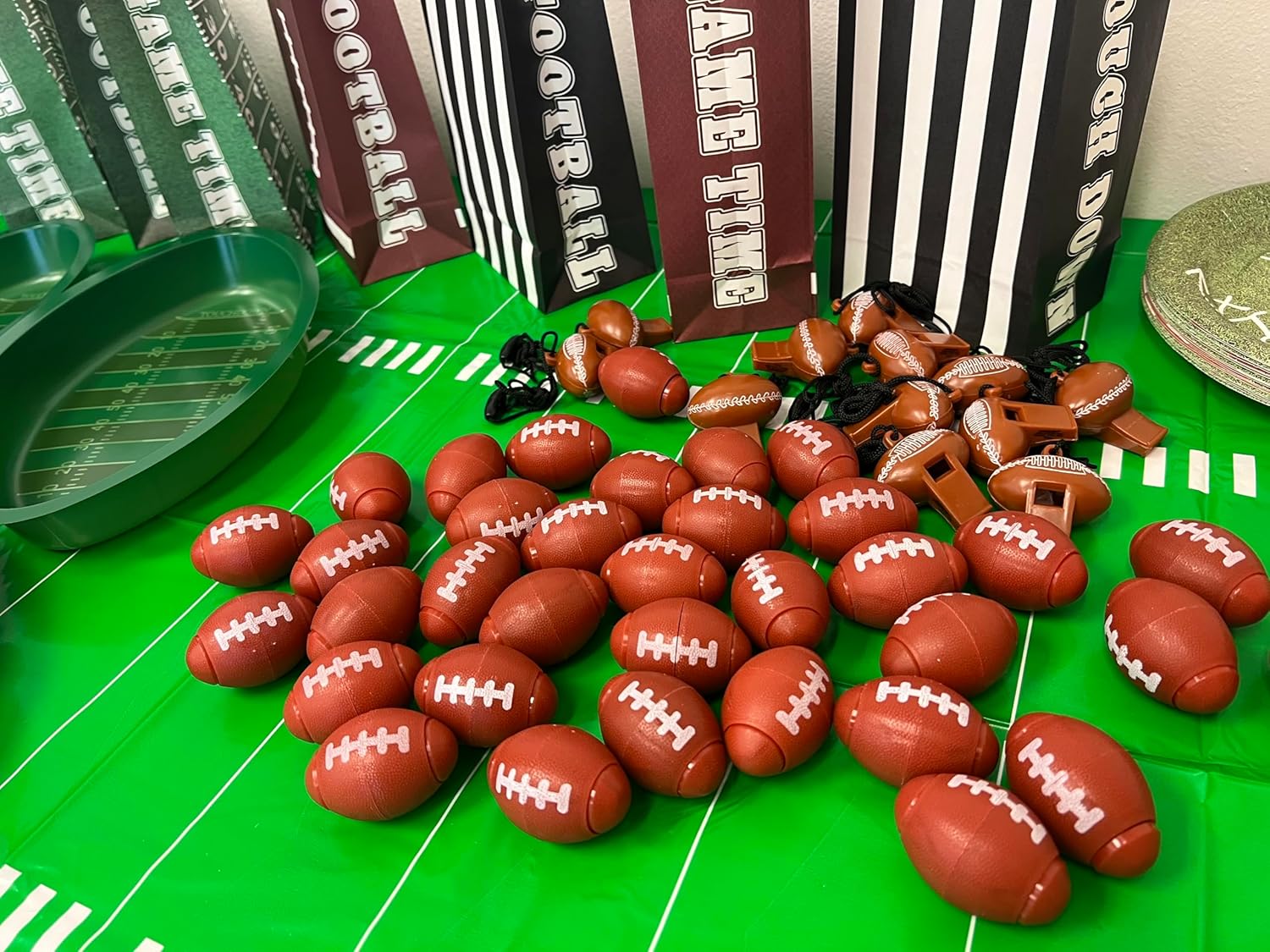 GIFTEXPRESS Football Fidget Spinners - 36 Piece Brown Color Kids 2" Party Favor Toys - Bulk Mini