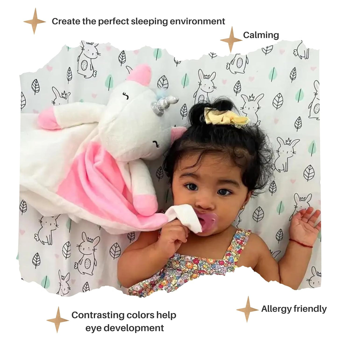 4-in-1 Sound Machine, Baby Lovey, Blanket - White Noise & Lullaby Plush Unicorn Calms & Reduces