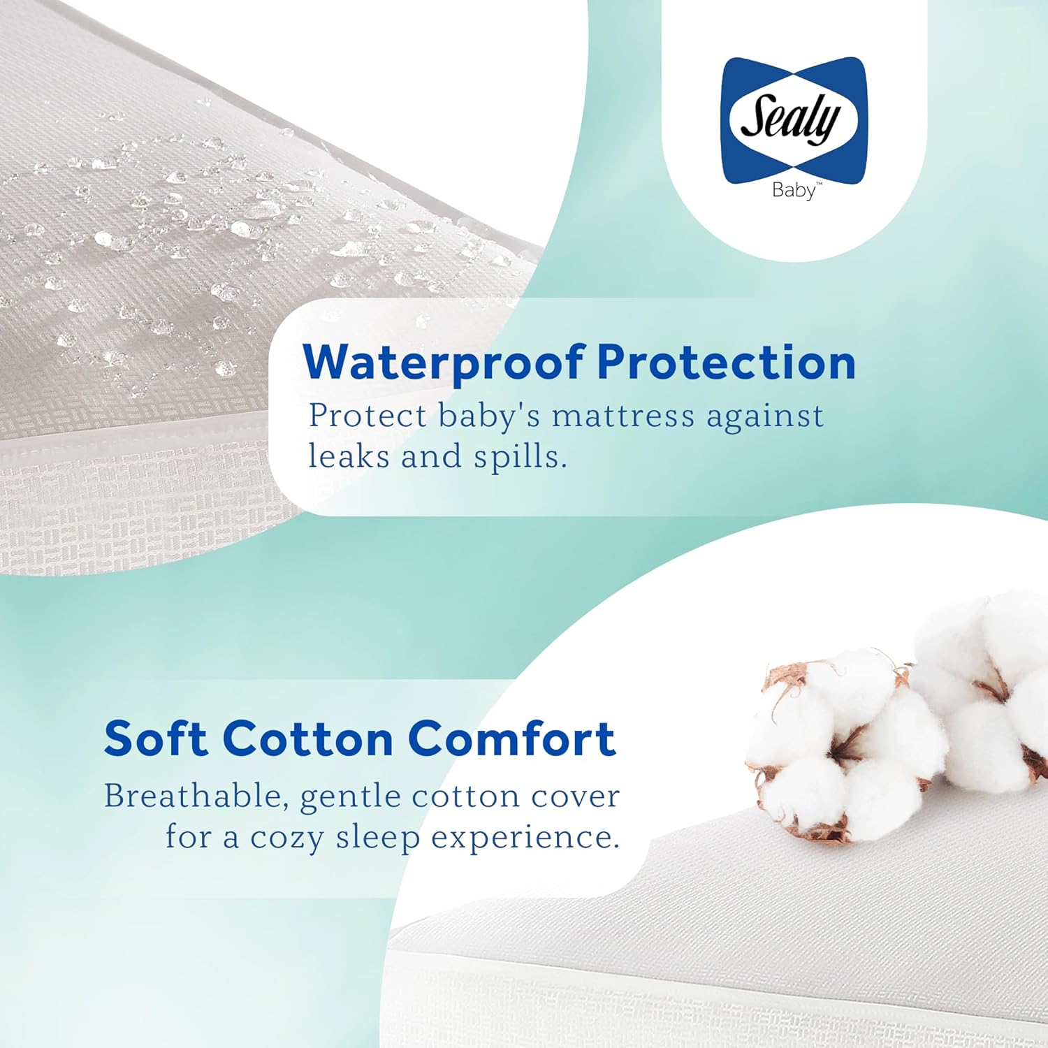Sealy Baby OptiCool Breathable Crib Mattress, GREENGUARD GOLD Certified, Made in USA, Toddler Bed