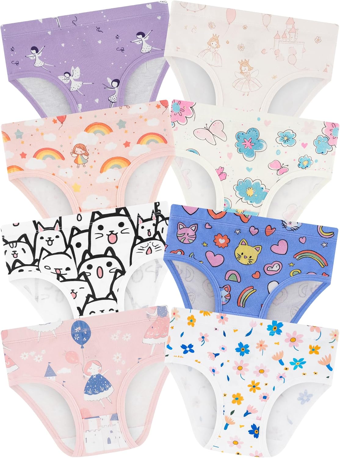 Girls' Underwear,Soft Cotton Tagless Panties for Toddlers' & Little Kids' Comfort,Breathable