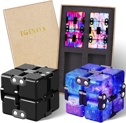 4 Packs Infinity Cube Toy Stress Relieving Game for Kids and Adults,Cute Mini Unique Gadget Anxiety