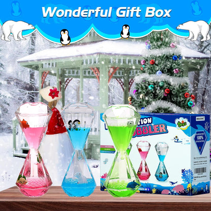 XINBAOHONG Liquid Motion Bubbler for Kids and Adults Hourglass Liquid Bubbler Timer for Sensory