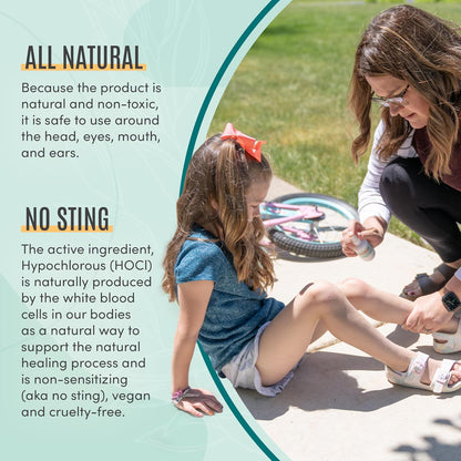 Active Skin Repair First Aid Healing Skin Spray - Natural & Non-Toxic with Hypochlorus Acid for