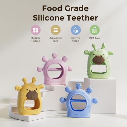 Momcozy Baby Teether Toys | Food Grade Silicone Teether Baby Toys | Yellow