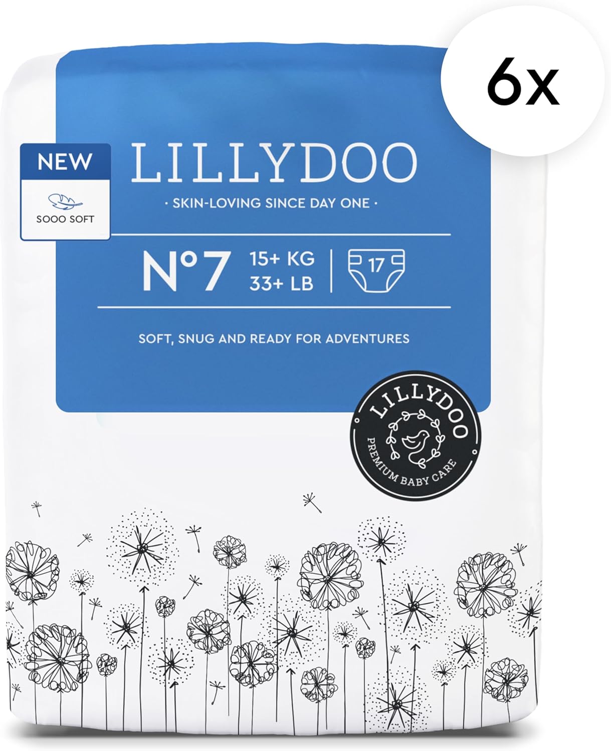 Baby Diapers - Size 7 (33+ lbs), Monthly Supply (102 Count), Leak Protection, Skin-Friendly