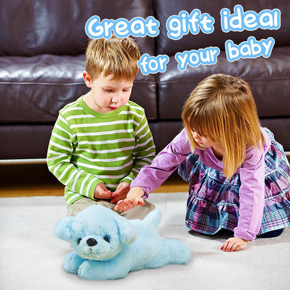 Glow Guards 15'' Blue Light up Puppy Dog Stuffed Animal Soft Plush Toy Pillow with LED Night Lights
