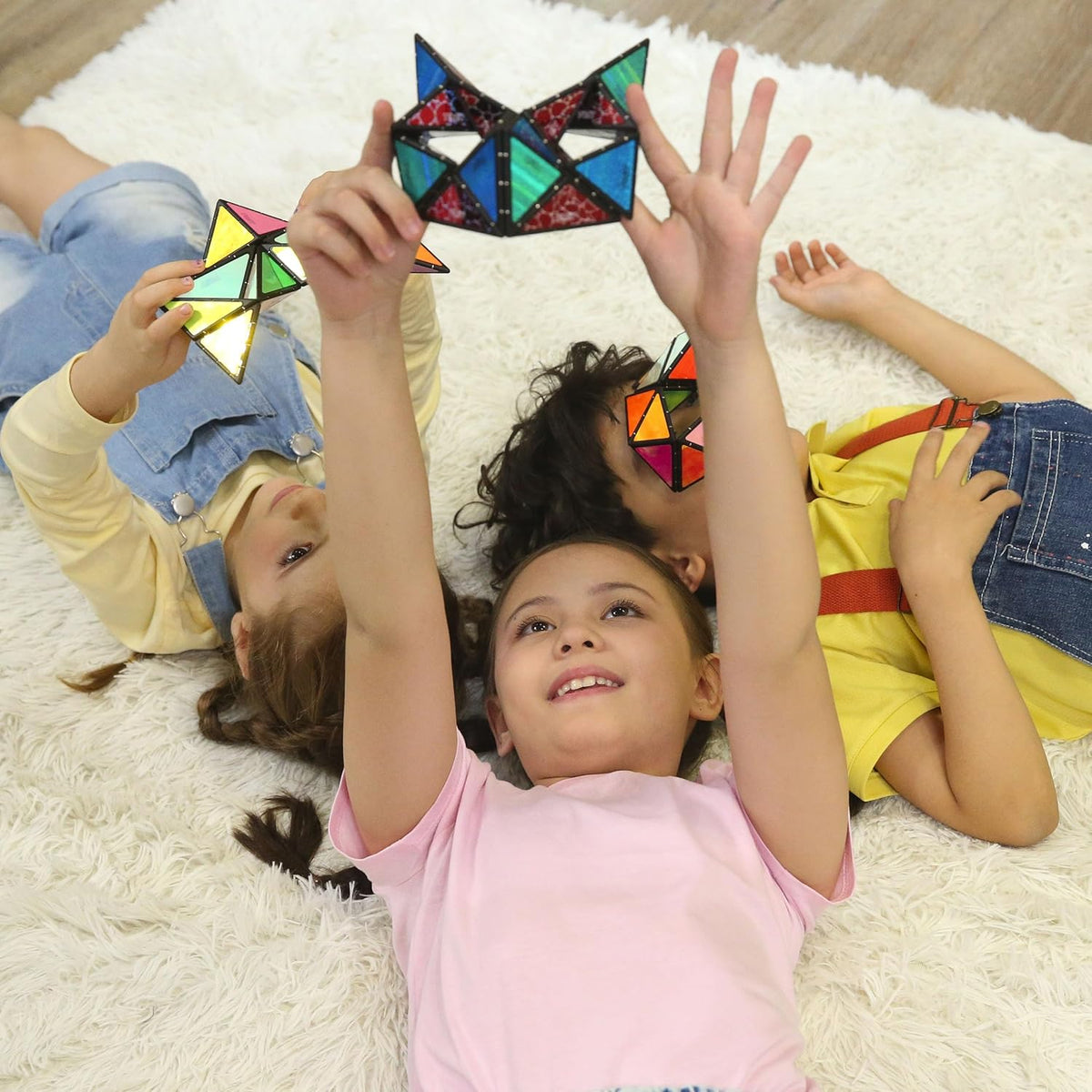 TOSY Magnet Pyramid Glow - 1 Cube Transforms into 1 Billion Shapes, 12 Pieces, 243 Rare Earth