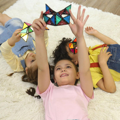 TOSY Magnet Pyramid Glow - 1 Cube Transforms into 1 Billion Shapes, 12 Pieces, 243 Rare Earth